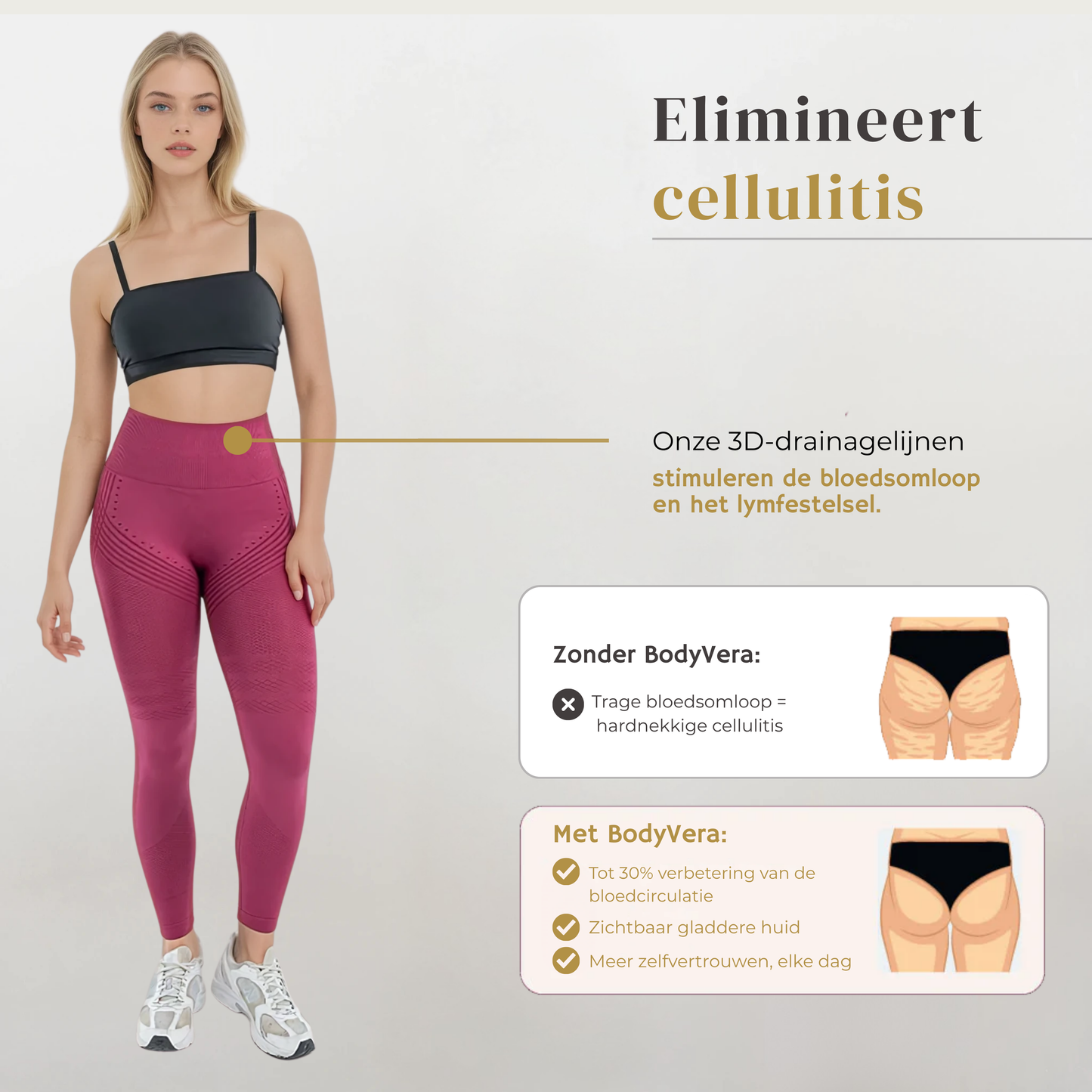 Anti Cellulitis 3D-Legging | Bordeaux Rood