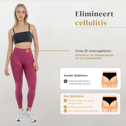 Anti Cellulitis 3D-Legging | Bordeaux Rood