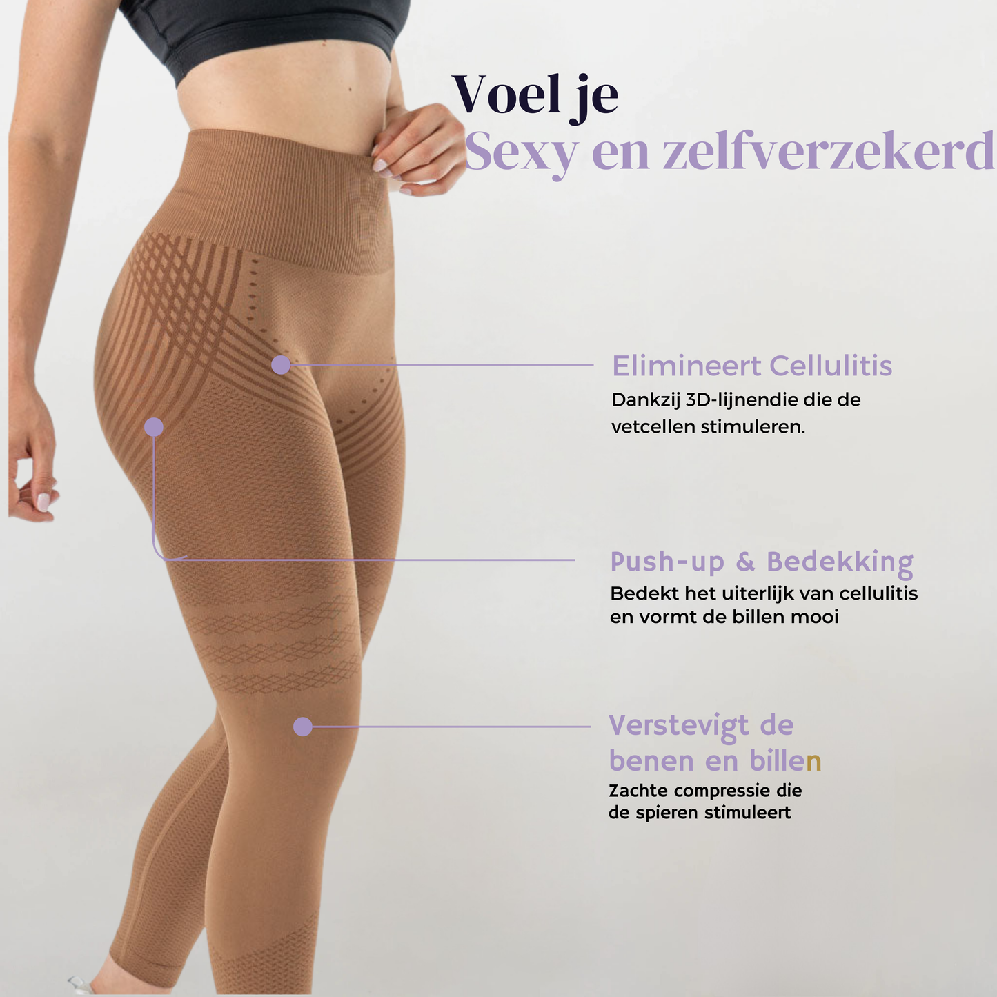 Anti Cellulitis 3D-Legging | Bruin