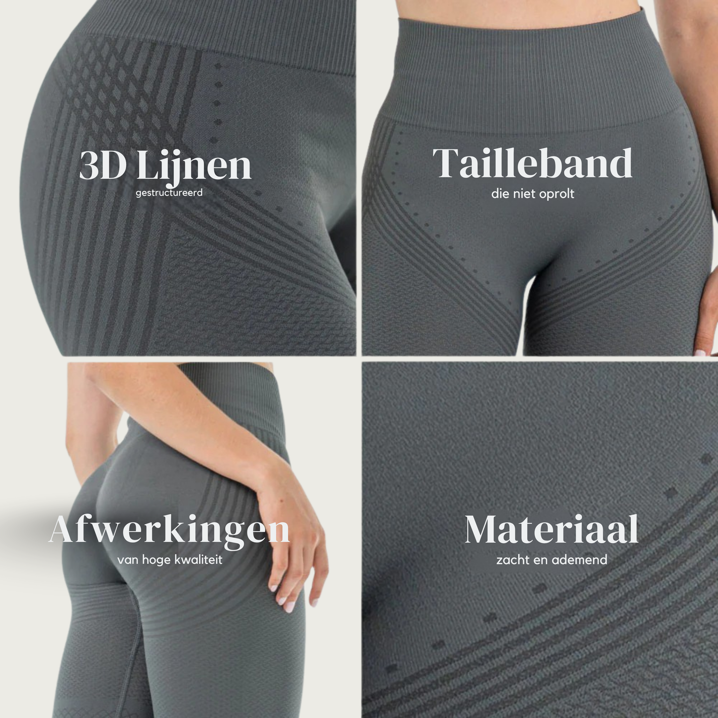 Anti Cellulitis 3D-Legging | Donker Grijs