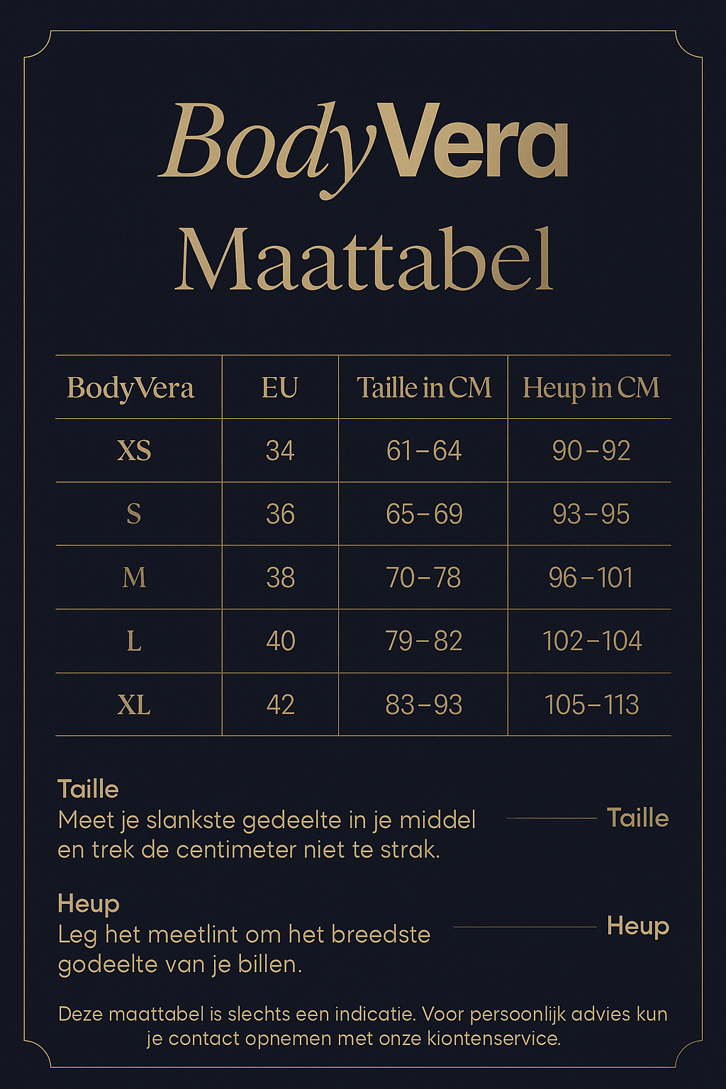 Size Guide Table Image