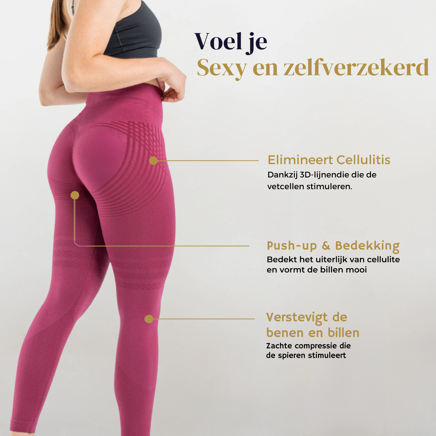 Anti Cellulitis 3D-Legging | Bordeaux Rood